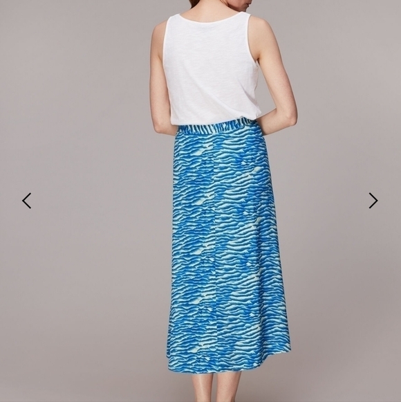 Whistles seafoam button front skirt blue 4 NWT - Picture 4 of 11